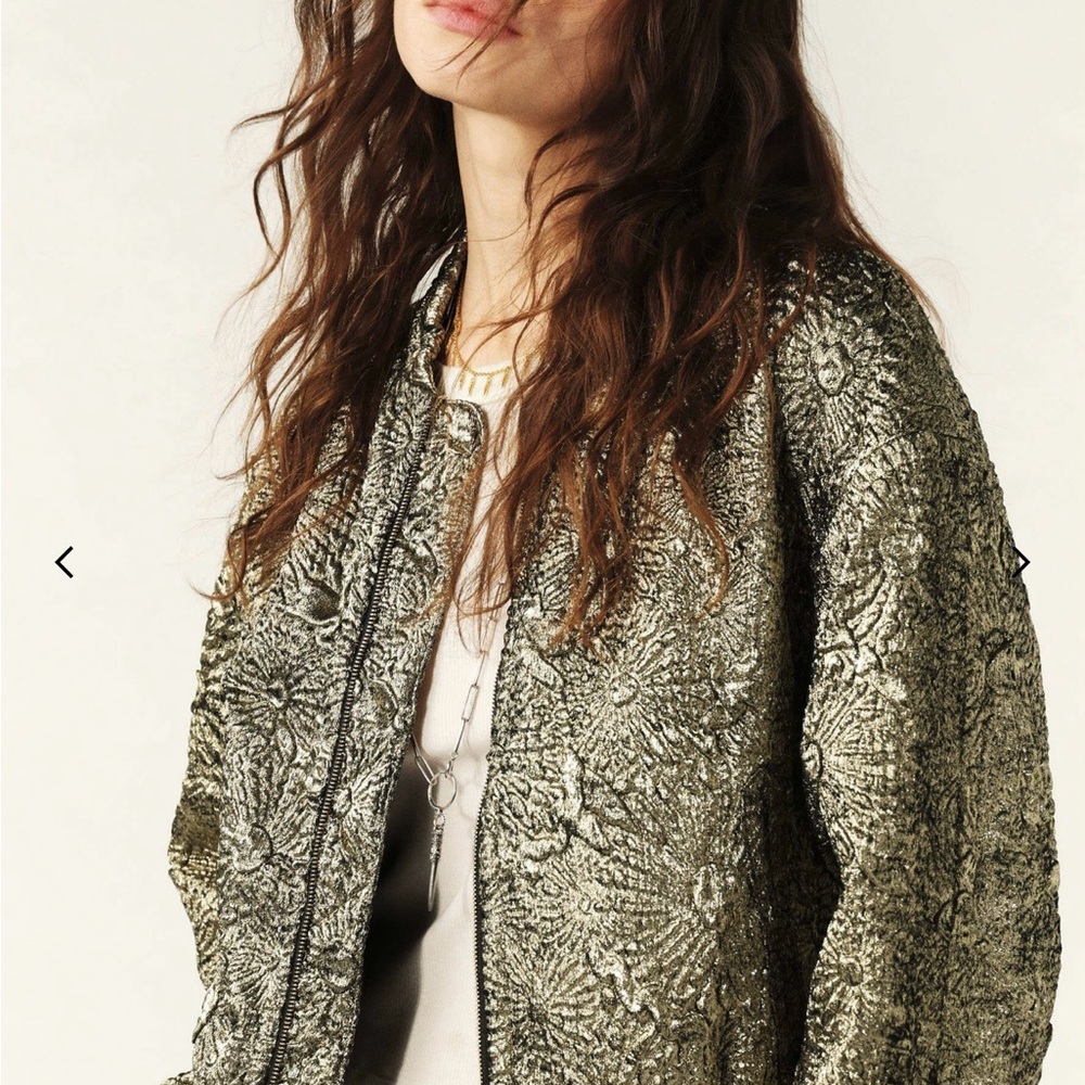 ba&sh Silver Bomber Jacket Fashion-Forward Design